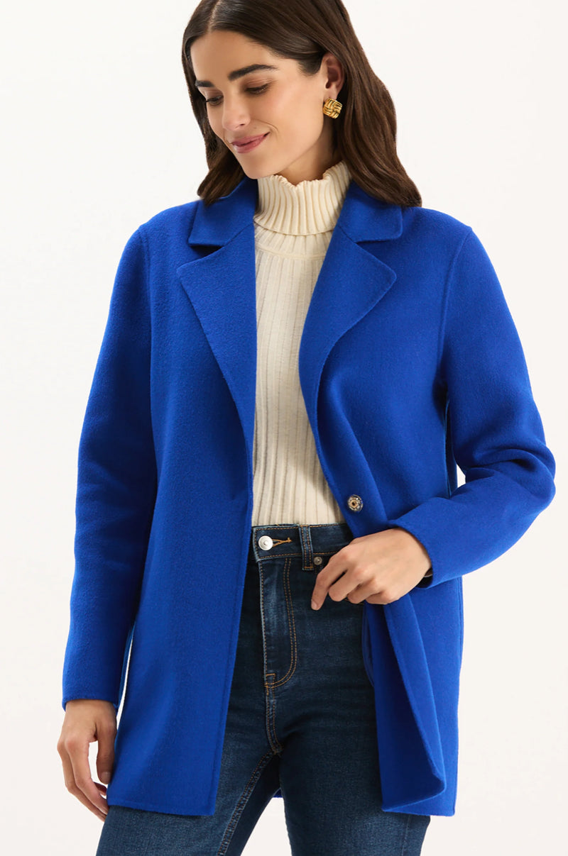 Tyler Boe Shannon Car Coat in Banner Blue