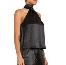 Load image into Gallery viewer, Amanda Uprichard Fontana Halter Top in Black
