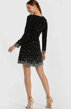 Load image into Gallery viewer, Macduggal 2262 Embellished Crepe Long Sleeve A-Line Mini Dress
