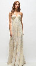 Load image into Gallery viewer, Dessy 3182FP Empire Waist Floral Chiffon Halter Long Dress
