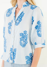 Load image into Gallery viewer, THML SRT1997 Blue Floral Pattern Button Down with Sleeves
