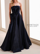 Load image into Gallery viewer, Montage M4207 Strapless Organza A-line Gown with Bow at Waist
