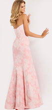 Load image into Gallery viewer, Jovani 48260 Pink Strapless Jacquard Long Gown with Bow Detail

