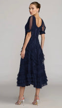 Load image into Gallery viewer, Macduggal 8248 Short Sleeve Micro Ruffle Midi Dress
