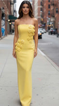 Load image into Gallery viewer, Jovani 46884 Long Strapless Gown with Flower Detail
