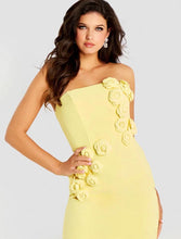 Load image into Gallery viewer, Jovani 46884 Long Strapless Gown with Flower Detail
