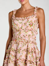 Load image into Gallery viewer, Macduggal 8257 Pink Floral Ruffle Cotton Sleeveless A-Line Mini Dress
