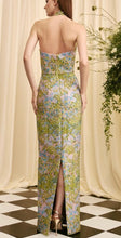 Load image into Gallery viewer, Audrey Brooks 7030 Halter Floral Jacquard Column Gown
