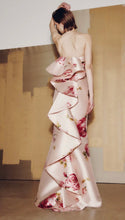 Load image into Gallery viewer, Audrey Brooks 6925 Strapless Floral Long Gown with Ruched Bodice
