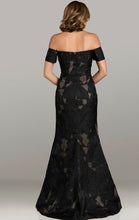 Load image into Gallery viewer, Feriani 18525 Off the Shoulder Black Gown with Nude Lining
