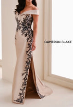 Load image into Gallery viewer, Cameron Blake CB777 Off the Shoulder Long Gown with Embroidery
