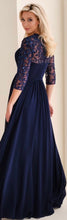 Load image into Gallery viewer, Cameron Blake CB824 Chiffon A-line Gown with Semi Sheer Sleeves
