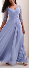 Load image into Gallery viewer, Cameron Blake CB824 Chiffon A-line Gown with Semi Sheer Sleeves
