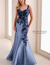 Load image into Gallery viewer, Montage M4212 Mikado Sweetheart Fit and Flare Gown with Lace Appliques
