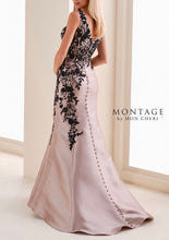 Load image into Gallery viewer, Montage M4212 Mikado Sweetheart Fit and Flare Gown with Lace Appliques
