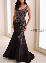 Load image into Gallery viewer, Montage M4212 Mikado Sweetheart Fit and Flare Gown with Lace Appliques
