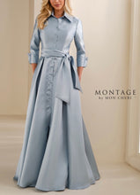 Load image into Gallery viewer, Montage M3114 Mikado Shirt Dress with Collar and Buttons Down the Front
