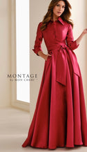 Load image into Gallery viewer, Montage M3114 Mikado Shirt Dress with Collar and Buttons Down the Front
