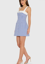 Load image into Gallery viewer, Amanda Uprichard Mindy Dress in Blue and White
