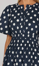Load image into Gallery viewer, The Julia Polka Dot Dress in Navy Blue
