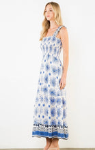 Load image into Gallery viewer, THML WCT3498 Navy and White Floral Midi Dress
