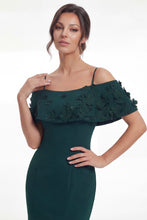 Load image into Gallery viewer, Jasmine K288057 Long Off the Shoulder Crepe Dress
