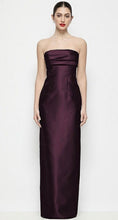 Load image into Gallery viewer, Dessy D896 Strapless Pleated Column Satin Maxi Dress
