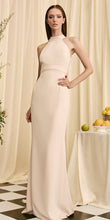 Load image into Gallery viewer, Audrey Brooks 7002 Halter Long Gown with Bows in Back
