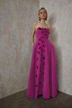 Load image into Gallery viewer, Frascara 5119 Strapless Gown with Floral Appliques
