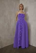 Load image into Gallery viewer, Frascara 5119 Strapless Gown with Floral Appliques
