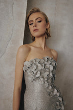 Load image into Gallery viewer, Frascara 5132 Strapless Gown with Flower Detail
