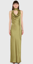 Load image into Gallery viewer, Amanda Uprichard Paula Charmeuse Maxi Dress in Vert Green

