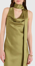 Load image into Gallery viewer, Amanda Uprichard Paula Charmeuse Maxi Dress in Vert Green
