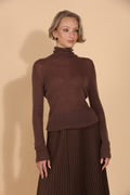 Load image into Gallery viewer, Extra Fine Merino Wool Mock Nek Sweater with Sequin Detail

