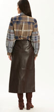 Load image into Gallery viewer, Tyler Boe Phoebe Vegan Leather Skirt in Chocolate Brown
