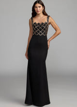 Load image into Gallery viewer, Macduggal 2416 Black Crepe Gown with Beaded Bodice
