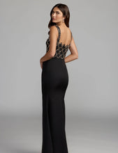 Load image into Gallery viewer, Macduggal 2416 Black Crepe Gown with Beaded Bodice
