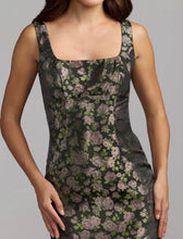 Load image into Gallery viewer, Macduggal 27882 Sleeveless Square Neck Fitted Brocade Midi Dress
