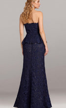 Load image into Gallery viewer, Feriani Couture 18661 Navy Strapless Lace Long Gown
