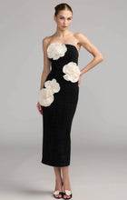 Load image into Gallery viewer, Macduggal 27831 Strapless Black Strapless Boucle with Flower Detail
