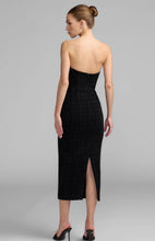 Load image into Gallery viewer, Macduggal 27831 Strapless Black Strapless Boucle with Flower Detail
