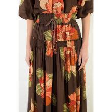 Load image into Gallery viewer, THML JH2494 Floral Print Skirt with Velvet Tie Waist
