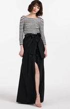 Load image into Gallery viewer, Emily Shalant Stripe Beaded Top with Taffeta Slit Skirt
