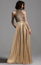 Load image into Gallery viewer, Emily Shalant Sequin Halter Top with Mini Flower Beading at Neckline
