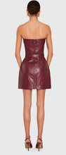 Load image into Gallery viewer, Karla Dress in Burgundy Faux Leather
