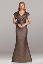 Load image into Gallery viewer, Feriani 18684 Metallic Jacquard Long Gown with Cap Sleeve
