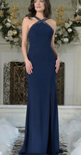 Load image into Gallery viewer, Marsoni MV1363 Crepe Halter Long Gown with Beaded Detail
