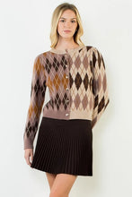 Load image into Gallery viewer, THML WK-0895 Argyle Sweater in Shades of Brown
