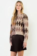 Load image into Gallery viewer, THML WK-0895 Argyle Sweater in Shades of Brown
