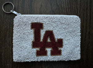 Loyola Academy Coin Purse White with Wine and Gold Logo